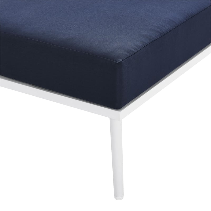 Modway Stance Modern Fabric & Aluminum Outdoor Armless Armchair in Navy