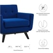 Modway Engage Modern Tufted Back Performance Velvet Armchair in Navy/Black