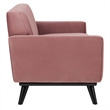 Modway Engage Modern Channel Tufted Performance Velvet Sofa in Dusty Rose Pink
