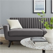 Modway Engage Modern Channel Tufted Performance Velvet Sofa in Gray/Black