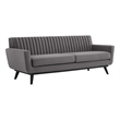 Modway Engage Modern Channel Tufted Performance Velvet Sofa in Gray/Black