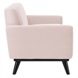Modway Engage Modern Channel Tufted Performance Velvet Sofa in Pink