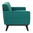 Modway Engage Modern Channel Tufted Performance Velvet Sofa in Teal Green
