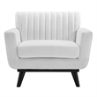Modway Engage Modern Channel Tufted Polyester Fabric Armchair in White