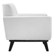 Modway Engage Modern Channel Tufted Polyester Fabric Armchair in White