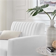 Modway Engage Modern Channel Tufted Polyester Fabric Armchair in White