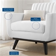 Modway Engage Modern Channel Tufted Polyester Fabric Armchair in White