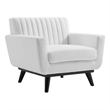 Modway Engage Modern Channel Tufted Polyester Fabric Armchair in White