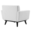 Modway Engage Modern Channel Tufted Polyester Fabric Armchair in White