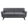 Modway Engage Modern Tufted Back Performance Velvet Loveseat in Gray