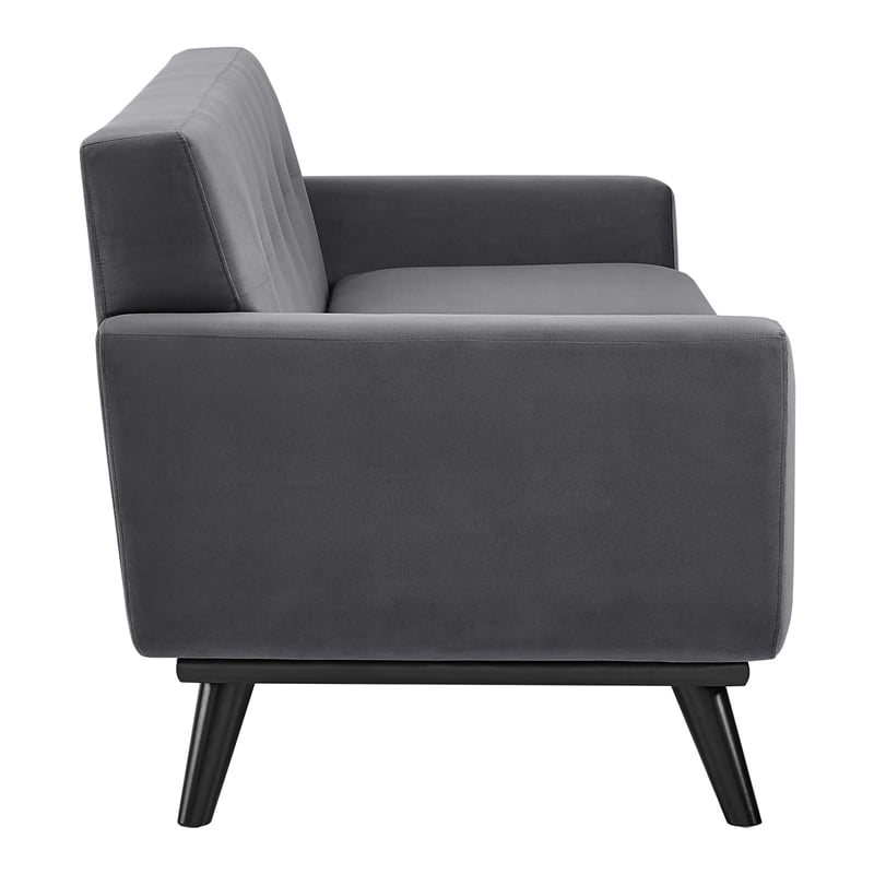 Modway Engage Modern Tufted Back Performance Velvet Loveseat in Gray