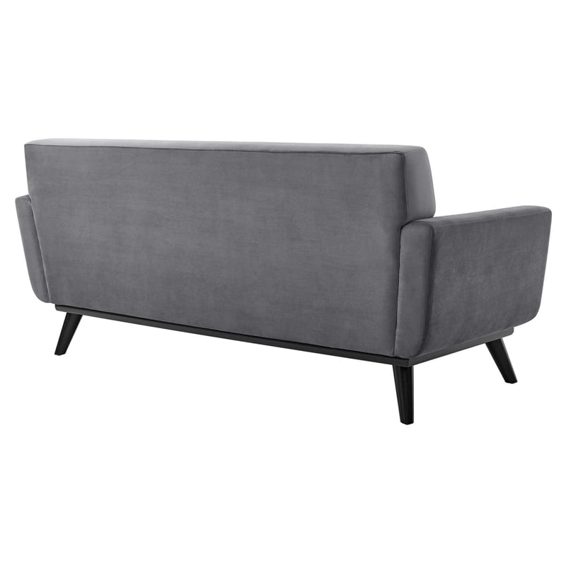 Modway Engage Modern Tufted Back Performance Velvet Loveseat in Gray