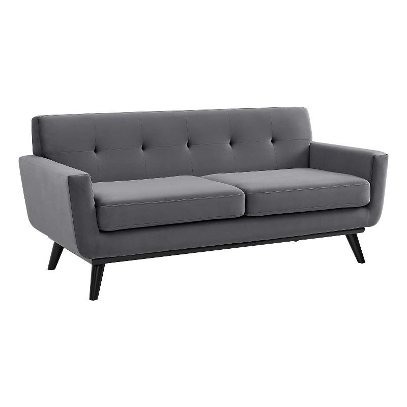 Modway Engage Modern Tufted Back Performance Velvet Loveseat in Gray