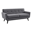 Modway Engage Modern Tufted Back Performance Velvet Loveseat in Gray