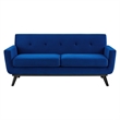 Modway Engage Modern Tufted Back Performance Velvet Loveseat in Navy
