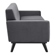 Modway Engage Modern Tufted Back Performance Velvet Sofa in Gray/Black