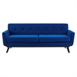 Modway Engage Modern Tufted Back Performance Velvet Sofa in Navy/Black