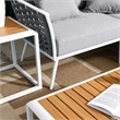 Modway Stance 7-Piece Modern Fabric/Aluminum Outdoor Sectional Sofa Set in Gray