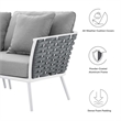 Modway Stance 7-Piece Modern Fabric/Aluminum Outdoor Sectional Sofa Set in Gray