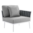 Modway Stance 7-Piece Modern Fabric/Aluminum Outdoor Sectional Sofa Set in Gray