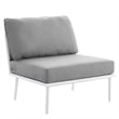 Modway Stance 7-Piece Modern Fabric/Aluminum Outdoor Sectional Sofa Set in Gray