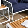 Modway Stance 7-Piece Modern Fabric/Aluminum Outdoor Sectional Sofa Set in Navy