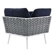 Modway Stance 7-Piece Modern Fabric/Aluminum Outdoor Sectional Sofa Set in Navy