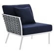 Modway Stance 7-Piece Modern Fabric/Aluminum Outdoor Sectional Sofa Set in Navy