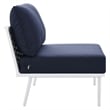 Modway Stance 7-Piece Modern Fabric/Aluminum Outdoor Sectional Sofa Set in Navy