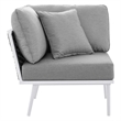 Modway Stance 8-Piece Modern Fabric/Aluminum Outdoor Sectional Sofa Set in Gray