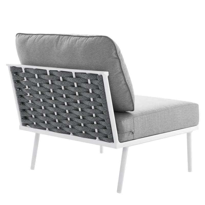 Modway Stance 8-Piece Modern Fabric/Aluminum Outdoor Sectional Sofa Set in Gray