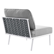 Modway Stance 8-Piece Modern Fabric/Aluminum Outdoor Sectional Sofa Set in Gray