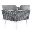 Modway Stance 9-Piece Modern Fabric/Aluminum Outdoor Sectional Sofa Set in Gray
