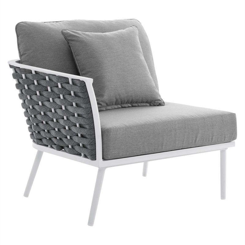 Modway Stance 9-Piece Modern Fabric/Aluminum Outdoor Sectional Sofa Set in Gray