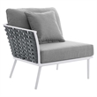 Modway Stance 9-Piece Modern Fabric/Aluminum Outdoor Sectional Sofa Set in Gray