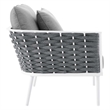 Modway Stance 9-Piece Modern Fabric/Aluminum Outdoor Sectional Sofa Set in Gray