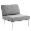 Modway Stance 9-Piece Modern Fabric/Aluminum Outdoor Sectional Sofa Set in Gray