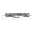 Modway Stance 9-Piece Modern Fabric/Aluminum Outdoor Sectional Sofa Set in Gray