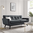 Modway Engage Modern Tufted Back Textured Fabric Loveseat in Charcoal