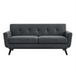 Modway Engage Modern Tufted Back Textured Fabric Loveseat in Charcoal