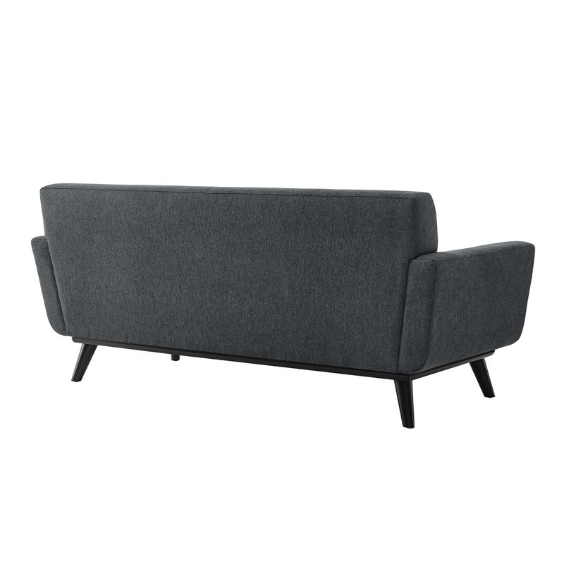 Modway Engage Modern Tufted Back Textured Fabric Loveseat in Charcoal