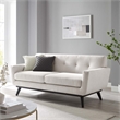 Modway Engage Modern Tufted Back Textured Fabric Loveseat in Ivory