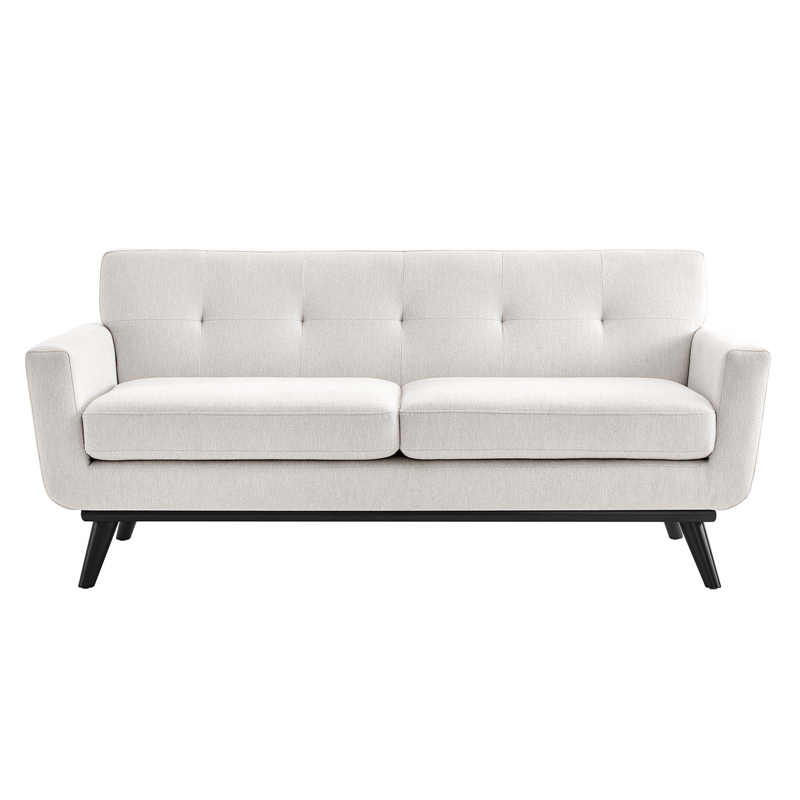 Modway Engage Modern Tufted Back Textured Fabric Loveseat in Ivory