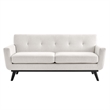 Modway Engage Modern Tufted Back Textured Fabric Loveseat in Ivory