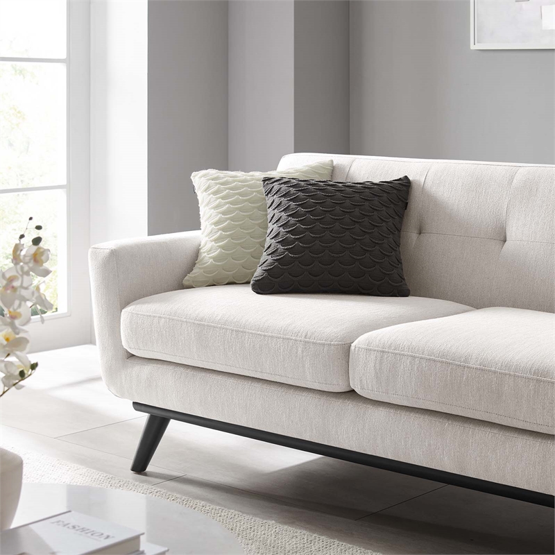 Modway Engage Modern Tufted Back Textured Fabric Loveseat in Ivory
