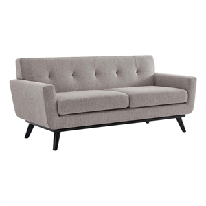 modway engage tufted back upholstered fabric loveseat in light gray