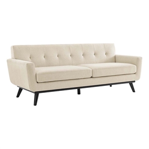 Modway Engage Modern Tufted Back Textured Fabric Sofa in Beige