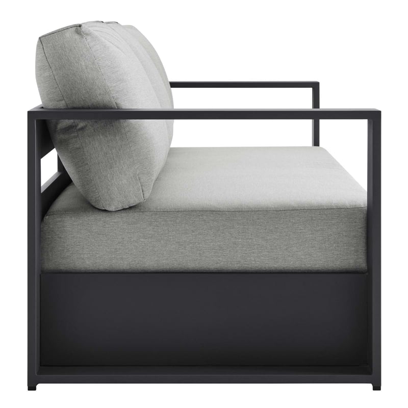 Modway Tahoe 2-Piece Fabric/Powder-Coated Aluminum Outdoor Set in Gray