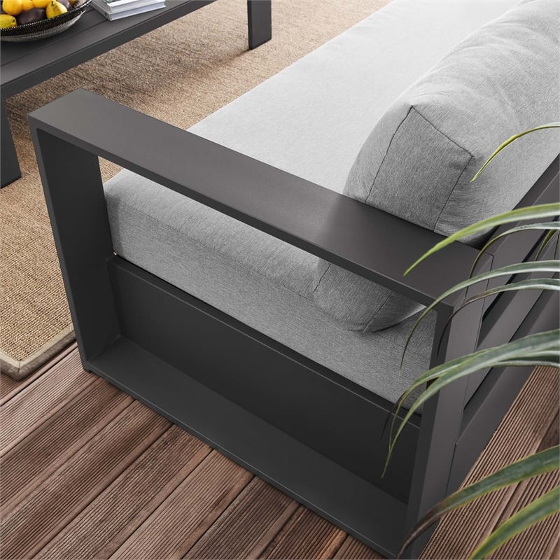 Modway Tahoe 2-Piece Fabric/Powder-Coated Aluminum Outdoor Set in Gray