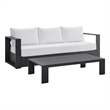 Modway Tahoe 2-Piece Fabric/Powder-Coated Aluminum Outdoor Set in White/Gray